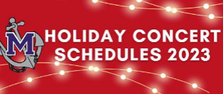 2023 Holiday Concert Schedule 